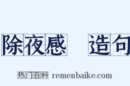 除夜感懹造句是什么意思的图片